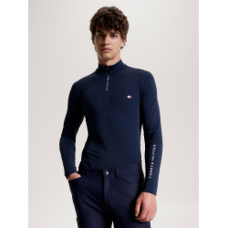 Maglia termica Tommy Hilfiger Equestrian da uomo con zip a 1/4 a maniche lunghe Cielo del deserto Blu Maglia termica Tommy Hilfiger Equestrian da uomo con zip a 1/4 a maniche lunghe Cielo del deserto Blu