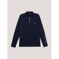 Maglia termica Tommy Hilfiger Equestrian da uomo con zip a 1/4 a maniche lunghe Cielo del deserto Blu Maglia termica Tommy Hilfiger Equestrian da uomo con zip a 1/4 a maniche lunghe Cielo del deserto Blu