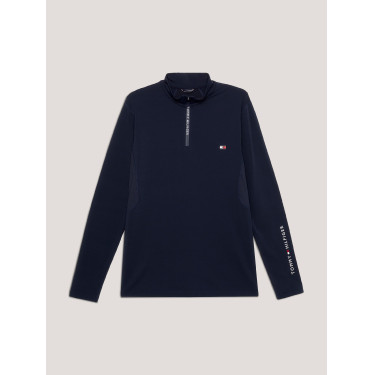 Maglia termica Tommy Hilfiger Equestrian da uomo con zip a 1/4 a maniche lunghe Cielo del deserto Blu Maglia termica Tommy Hilfiger Equestrian da uomo con zip a 1/4 a maniche lunghe Cielo del deserto Blu