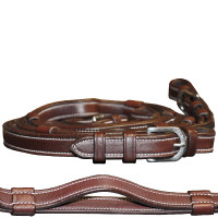 Rênes cuir à poignées Flags & Cup Noir