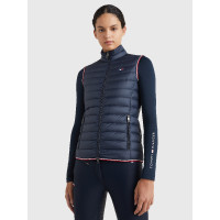 Gilet smanicato da donna Tommy Hilfiger Equestrian leggero in piumino riciclato Cielo del deserto Blu