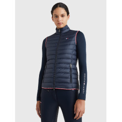 Gilet smanicato da donna Tommy Hilfiger Equestrian leggero in piumino riciclato Cielo del deserto Blu Gilet smanicato da donna Tommy Hilfiger Equestrian leggero in piumino riciclato Cielo del deserto Blu