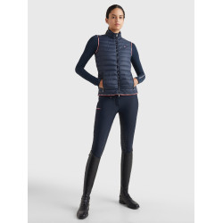 Gilet smanicato da donna Tommy Hilfiger Equestrian leggero in piumino riciclato Cielo del deserto Blu Gilet smanicato da donna Tommy Hilfiger Equestrian leggero in piumino riciclato Cielo del deserto Blu
