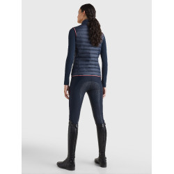 Gilet smanicato da donna Tommy Hilfiger Equestrian leggero in piumino riciclato Cielo del deserto Blu Gilet smanicato da donna Tommy Hilfiger Equestrian leggero in piumino riciclato Cielo del deserto Blu