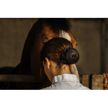 Rete per capelli Equithème Floral Nero
