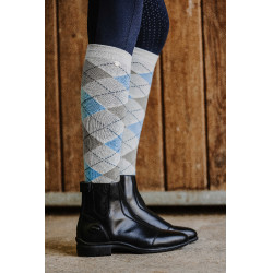 Calze Equithème Argyle donna Grigio chiaro / azzurro cielo
