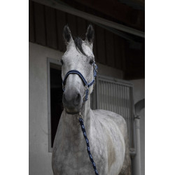 Capezzina + lunghina Equitheme Satinato Marino / azzurro chiaro Blu