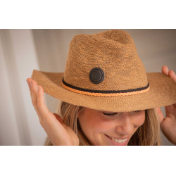 Cappello Pénélope Rafia Cammello Marrone