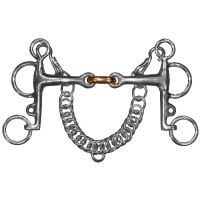 Pelham doppio snodo con aste corte Privilege Equitation Inox / oliva rame