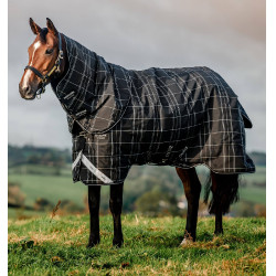 Coperta Horseware Rhino Turnout Bundle liner 0 g e 200 g Quadri nero / nero e bianco
