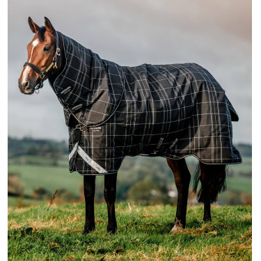 Coperta Horseware Rhino Turnout Bundle liner 0 g e 200 g Quadri nero / nero e bianco