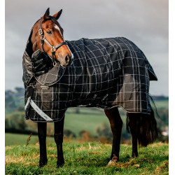 Coperta Horseware Rhino Turnout Bundle liner 0 g e 200 g Quadri nero / nero e bianco