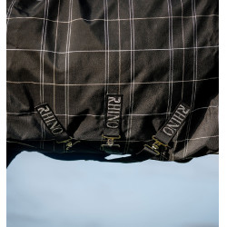 Coperta Horseware Rhino Turnout Bundle liner 0 g e 200 g Quadri nero / nero e bianco
