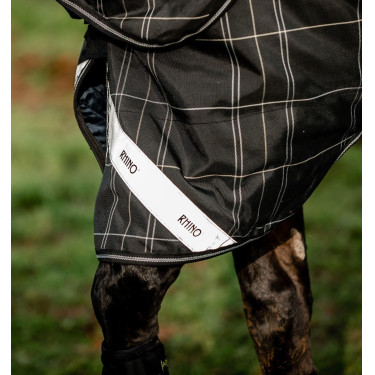 Coperta Horseware Rhino Turnout Bundle liner 0 g e 200 g Quadri nero / nero e bianco Motivi