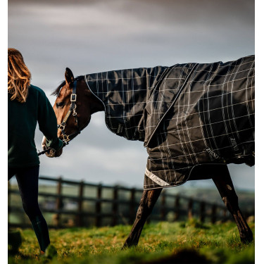 Coperta Horseware Rhino Turnout Bundle liner 0 g e 200 g Quadri nero / nero e bianco Motivi