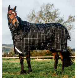 Coperta Horseware Rhino Turnout Bundle liner 0 g e 200 g Quadri nero / nero e bianco Motivi