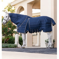 Coperta Horseware Rambo Optimo Stable Plus 200g Marino / temporale / grigio argento Blu marino