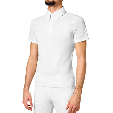 Polo da concorso Equestrian Stockholm Divine Motion uomo maniche corte Bianco