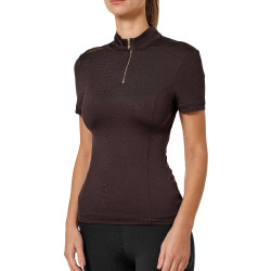 Polo UV Protection Equestrian Stockholm a maniche corte da donna Marrone dorato