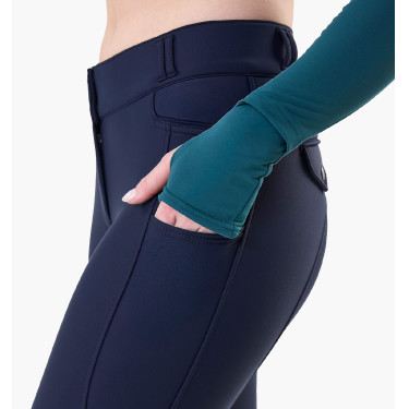 Pantaloni da equitazione Horseware Flexfit invernali con grip al ginocchio da donna Marina Blu marino