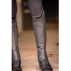 Mini-chaps Pénélope Prisca in cuoio Nero