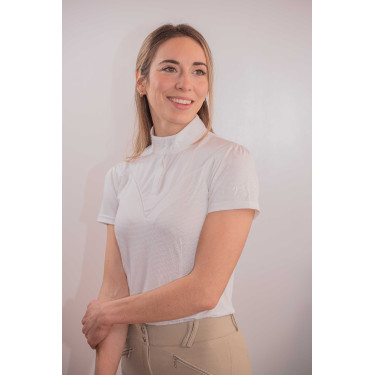 Polo da concorso Pénélope Las Honey maniche corte Bianco