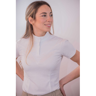 Polo da concorso Pénélope Las Honey maniche corte Bianco