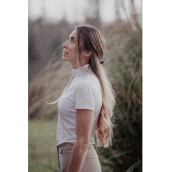 Polo da concorso Pénélope Las Honey maniche corte Bianco