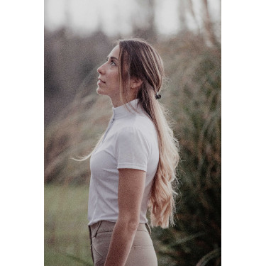 Polo da concorso Pénélope Las Honey maniche corte Bianco