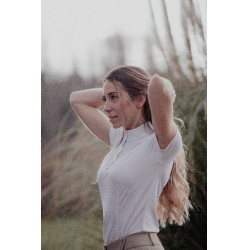 Polo da concorso Pénélope Las Honey maniche corte Bianco