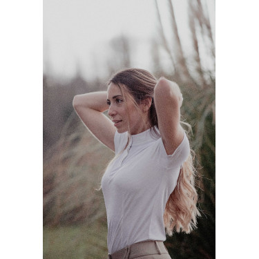 Polo da concorso Pénélope Las Honey maniche corte Bianco