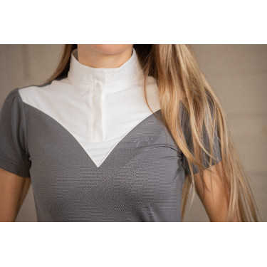 Polo da concorso Pénélope Las Honey maniche corte Antracite Grigio