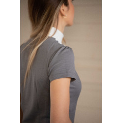 Polo da concorso Pénélope Las Honey maniche corte Antracite Grigio