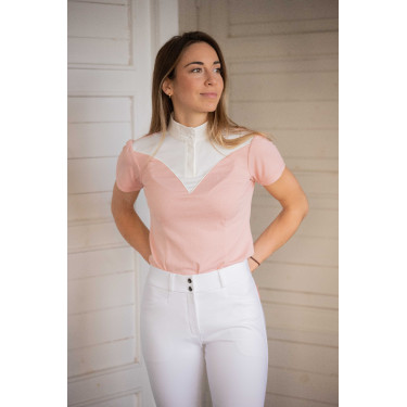 Polo da concorso Pénélope Las Honey maniche corte Rosa Polo da concorso Pénélope Las Honey maniche corte Rosa