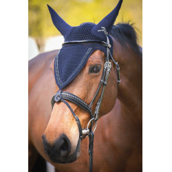 Cuffia lunga per cavalli Pénélope con strass Marina Blu marino