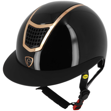 Casco Equithème Airy LM Nero brillante / oro rosa