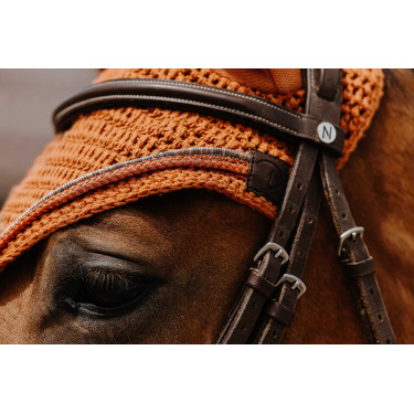 Cuffia antimosche Equithème Hexalight Ruggine Marrone