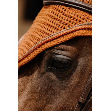 Cuffia antimosche Equithème Hexalight Ruggine Marrone