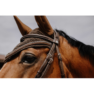 Cuffia antimosche Equithème Hexalight Marrone