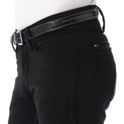 Pantaloni softshell Equitheme Zermatt con fondo in silicone Nero