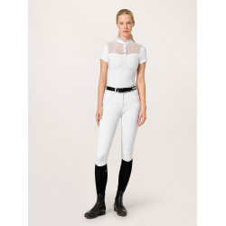 Polo da concorso Equestrian Stockholm Cristal Champion donna Perfezione bianca Bianco