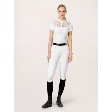 Polo da concorso Equestrian Stockholm Cristal Champion donna Perfezione bianca Bianco