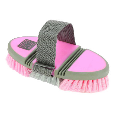 Spazzola in nylon Hippotonic Softgrip flessibile Grigio / rosa