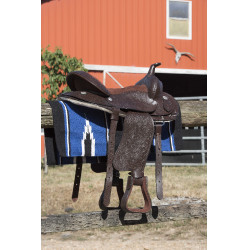 Westride Navajo Teppich Baumwolle/Acryl Nero / blu reale / bianco