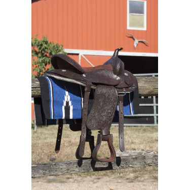 Westride Navajo Teppich Baumwolle/Acryl Nero / blu reale / bianco