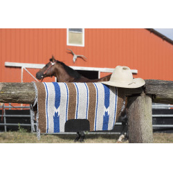 Tappeto Navajo in cotone tessuto e cuoio