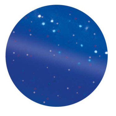 Striglia metallica rotonda fluo glitterata Blu