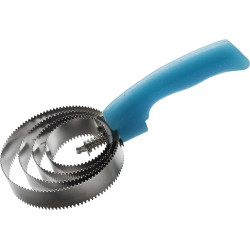 Striglia metallica rotonda fluo glitterata Azzurro cielo Blu