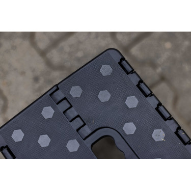 Sgabello-pedana pieghevole Hippo-Tonic Nero / grigio