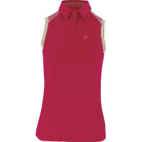 Polo piqué Equithème da donna senza maniche Lampone Rosso Polo piqué Equithème da donna senza maniche Lampone Rosso